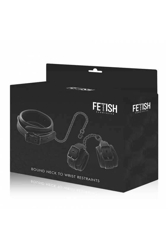 FETISH SUBMISSIVE COLAR AND WRIST CUFFS VEGAN LEATHER