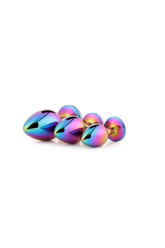 SET OF THREE GLEAMING LOVE MULTICOLOR ANAL PLUGS
