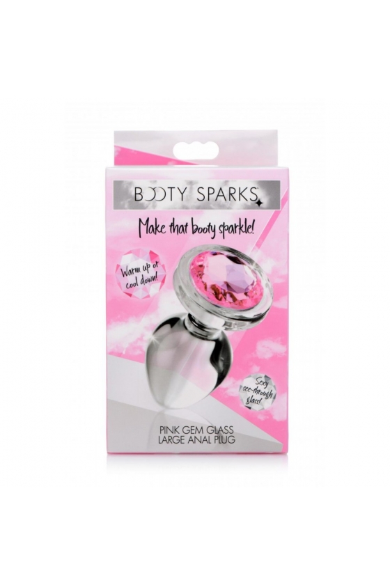 BOOTY SPARKS PINK GEM GLASS ANAL STOPPER