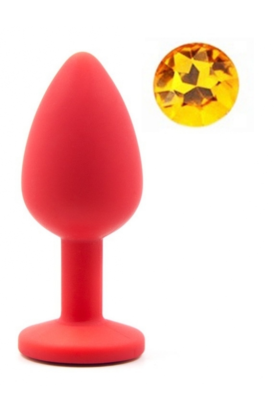 ANAL SILICONE BUTTPLUG SMALL RED/YELLOW