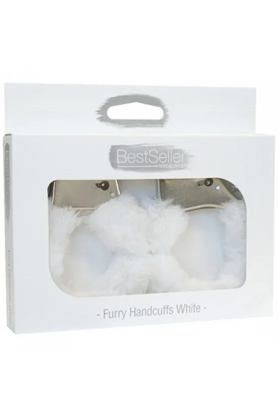 WHITE FLUFFY HANDCUFFS WITH...