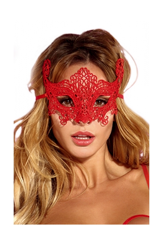 RED/BLACK LACE MASK OS