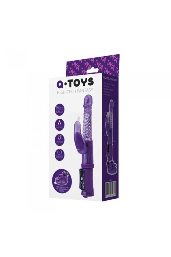 VIBRATOR HIGH-TECH FANTASY VIBRATIONS & ROTATIONS WITH HANDS-FREES SUPPORT 24CM