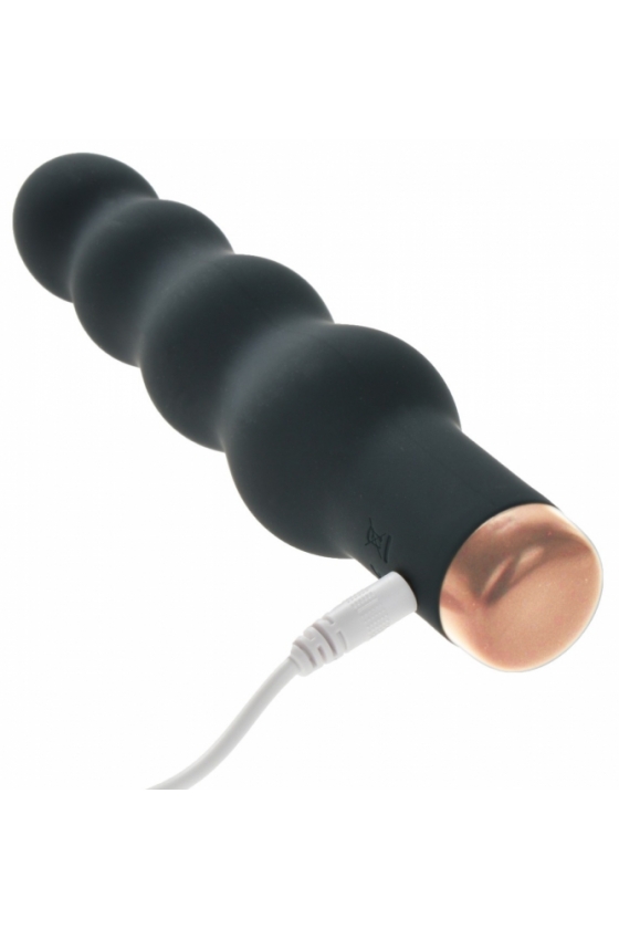 SILKY BEADS VIBRATION 10 MODES POWEFULL SILICONE BLACK USB 16,5 CM