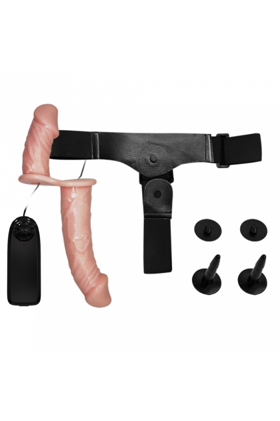 DOUBLE STRAP ON VIBRATOR WITH MULTISPEED REMOTE CONTROL