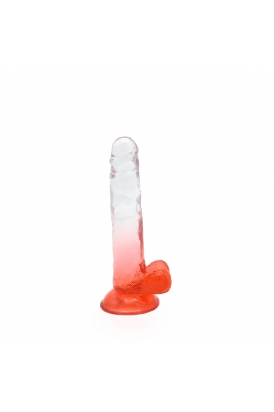 REALISTIC DILDO WITH SUCTION CUP COX COLOR CLEAR RED 20CM