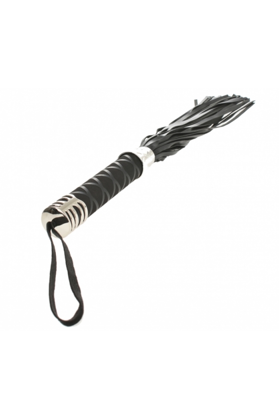BLACK WHIP WITH SILVER METAL ACCESORIES