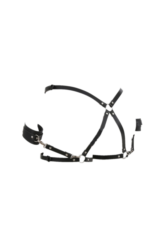 HARNESS SYSTEM RESTRICTED WITH CUFFS ECO LEATHER OS