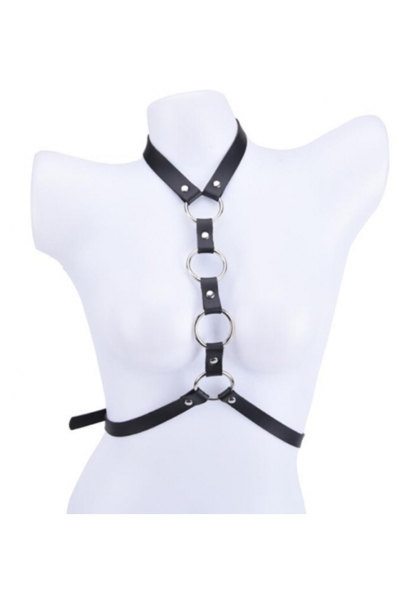 4 RINGS HARNESS SYSTEM ECO LEATHER BLACK S-L