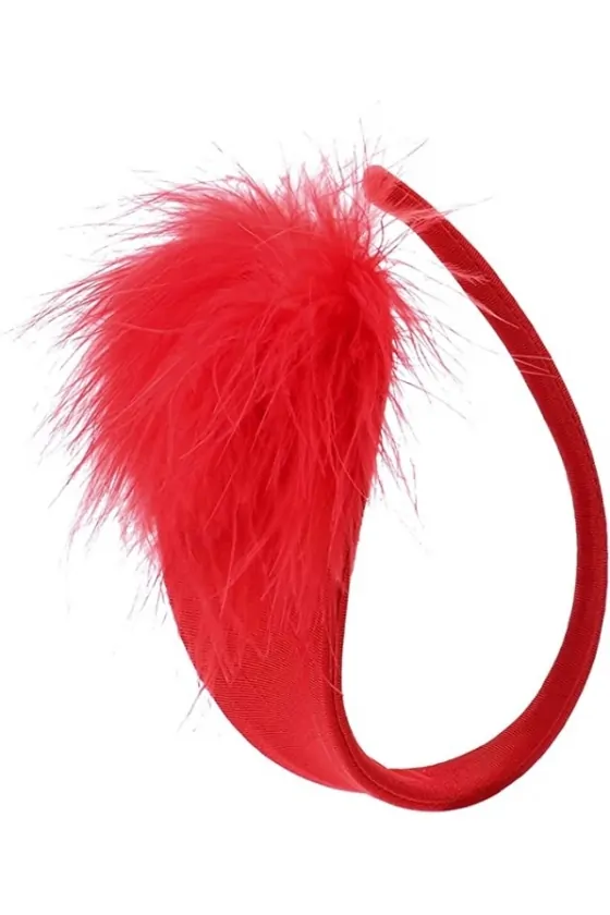 RED STRAPLESS PUFFY BIKINI S-L