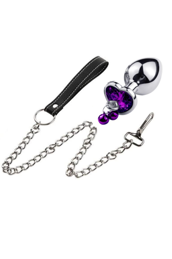 SET DOP ANAL MEDIUM RING MY BELLS CRYSTAL PURPLE HEART WITH A STRAP