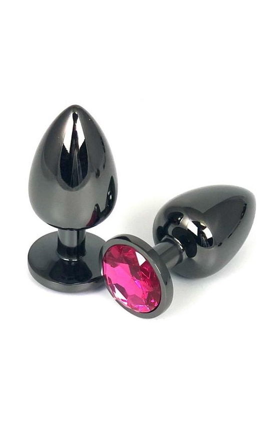 METALLIC ANAL SMALL BUTTPLUG BLACK/DARK PINK