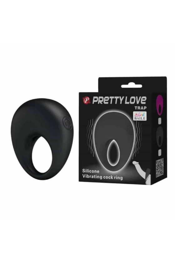 BLΑCK SILICONE TRAP VIBRATION PENIS RING