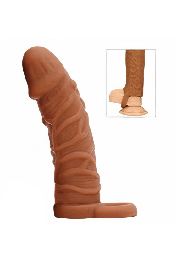 BEN COCK EXTENDER +1 CM LIQUID SILICONE BROWN