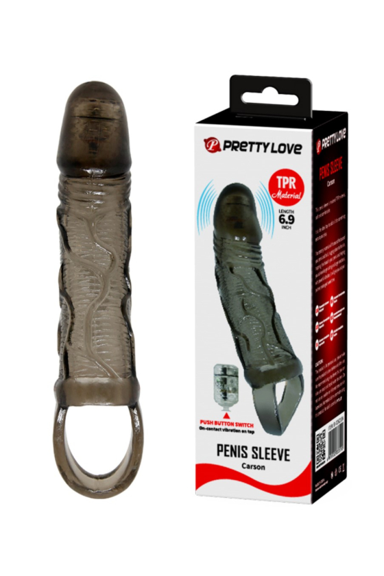 CARSON PENIS EXTENDER WITH VIBRATIONS +3 CM TPR GREY