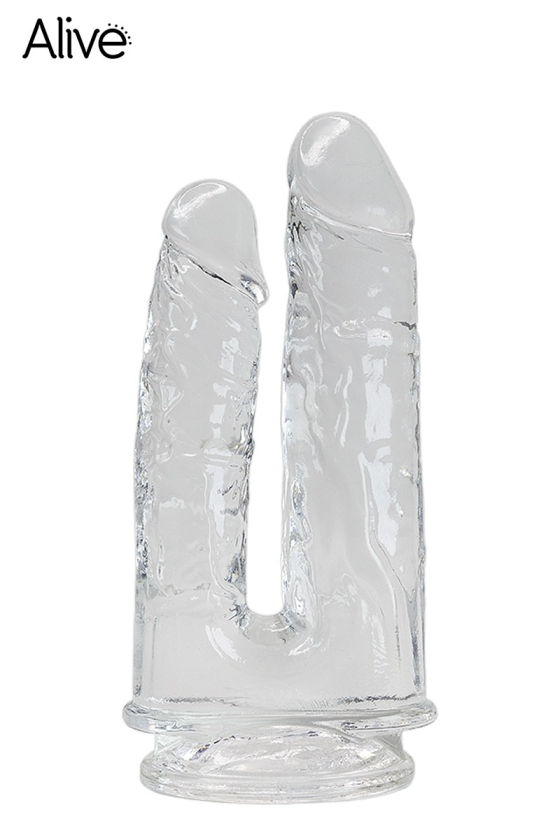 IMPERIUM JELLY DOUBLE DILDO WITH TRANSPARENT SUCTION CUP