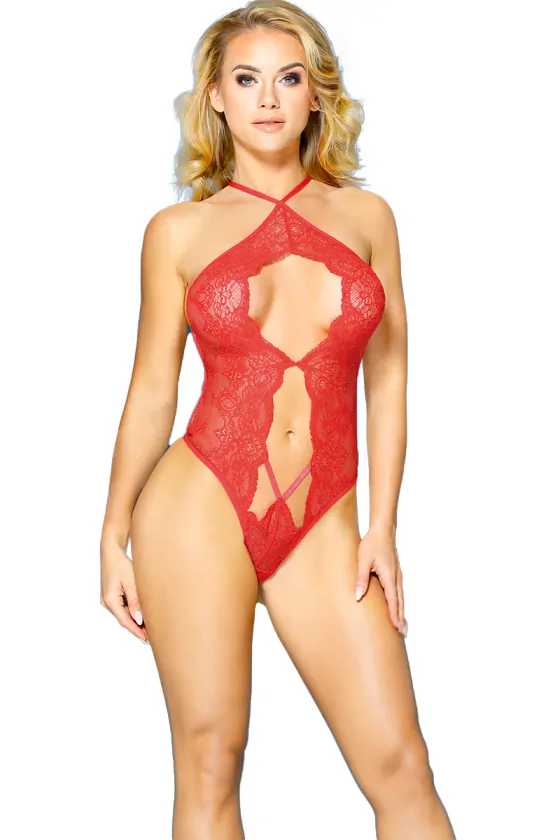 RED LACE BODY WITH...