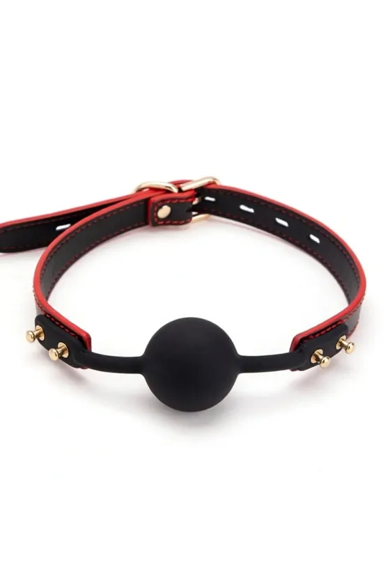 SILICONE BALL GAG BLACK/RED