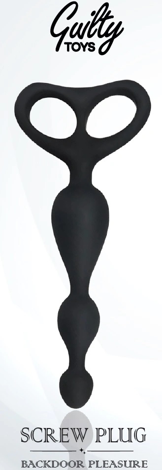 Screw Plug, Silicone, Black, 17.5 cm, Guilty