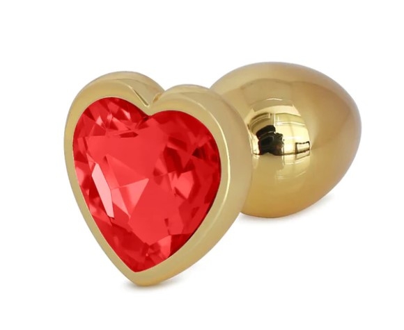 Hearty Buttplug, Medium, Gold/Red