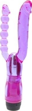 Double Vibrator XCEL, Multispeed, TPE, Purple, 25 cm