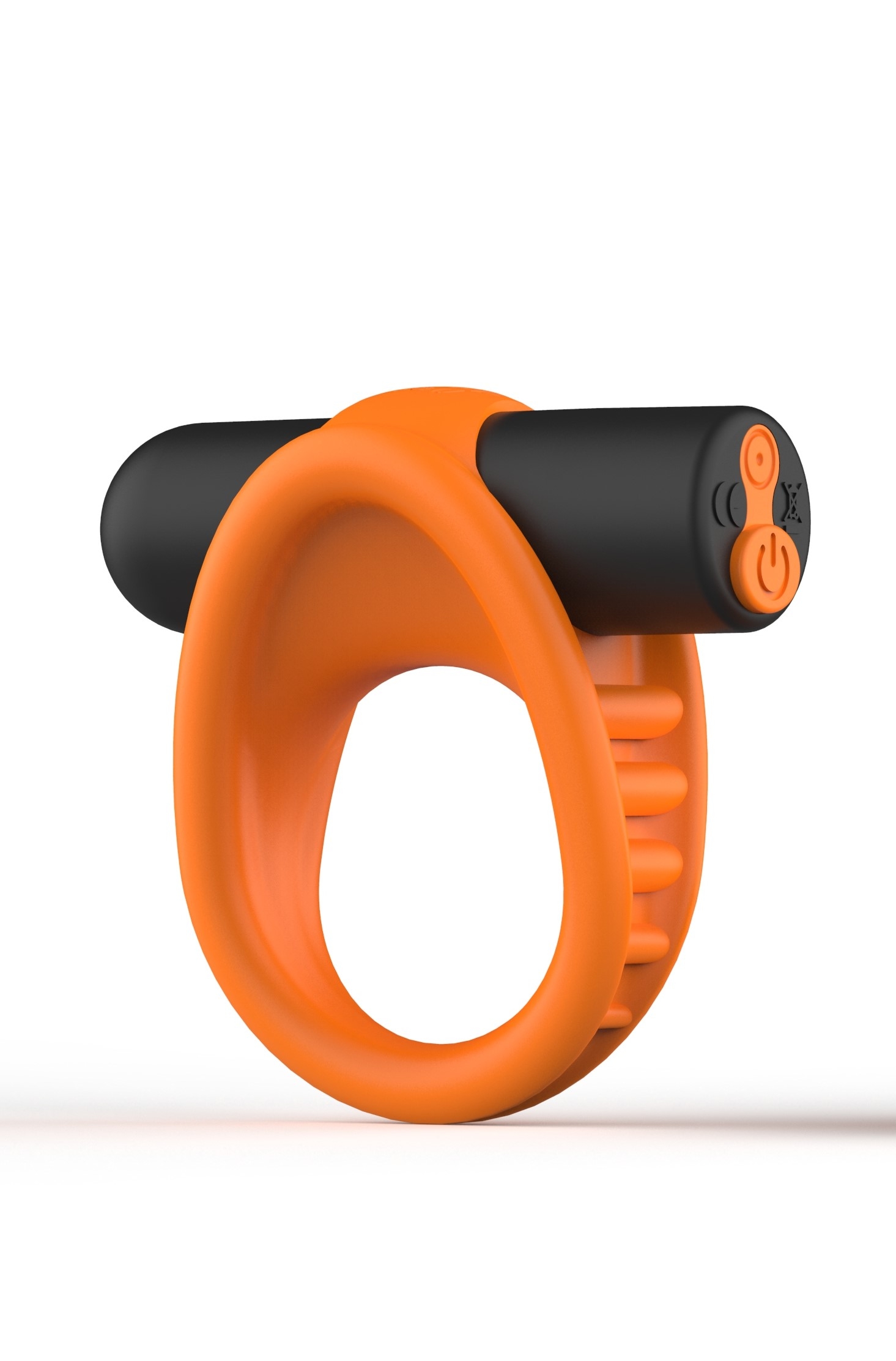 Saturn Penis Ring, 10 Vibration Modes, Silicone, USB, Orange/Black
