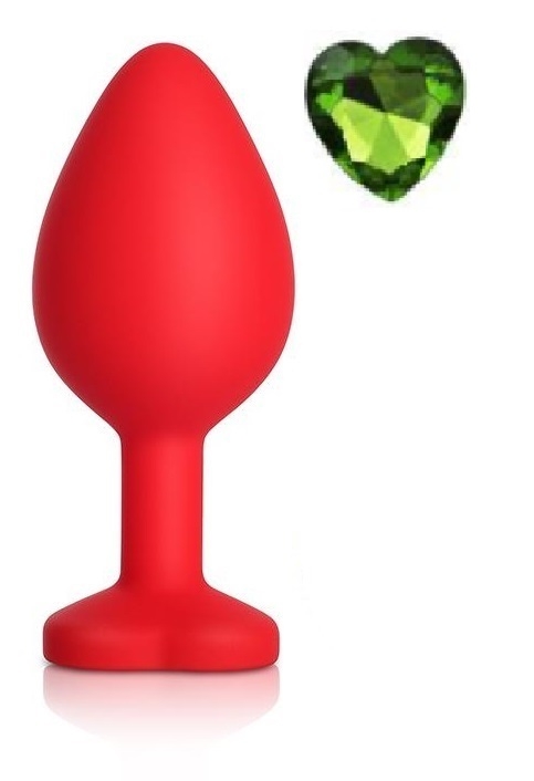 Anal Plug Brighty, Medium, Silicone, Red/Green