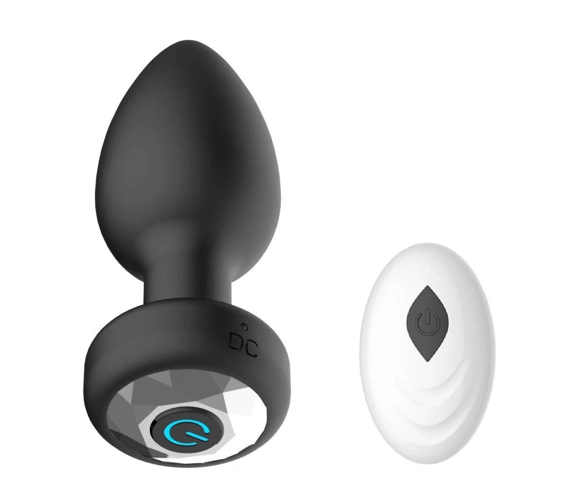 Remote Control Anal Plug, Silicone, USB, Black, 9 cm